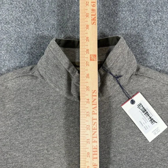 New Untuckit Pullover Mens L Gray Parkson Mock Neck Sweater Snap Button Fleece